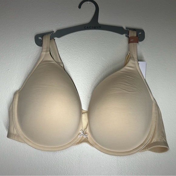 Cacique Ivory/Cream/Off White Boost‎ Plunge Bra Size 46D NWT - Picture 1 of 8